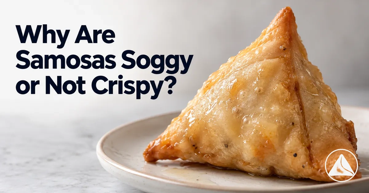 Soft soggy samosa pastry lacking a crisp fried surface