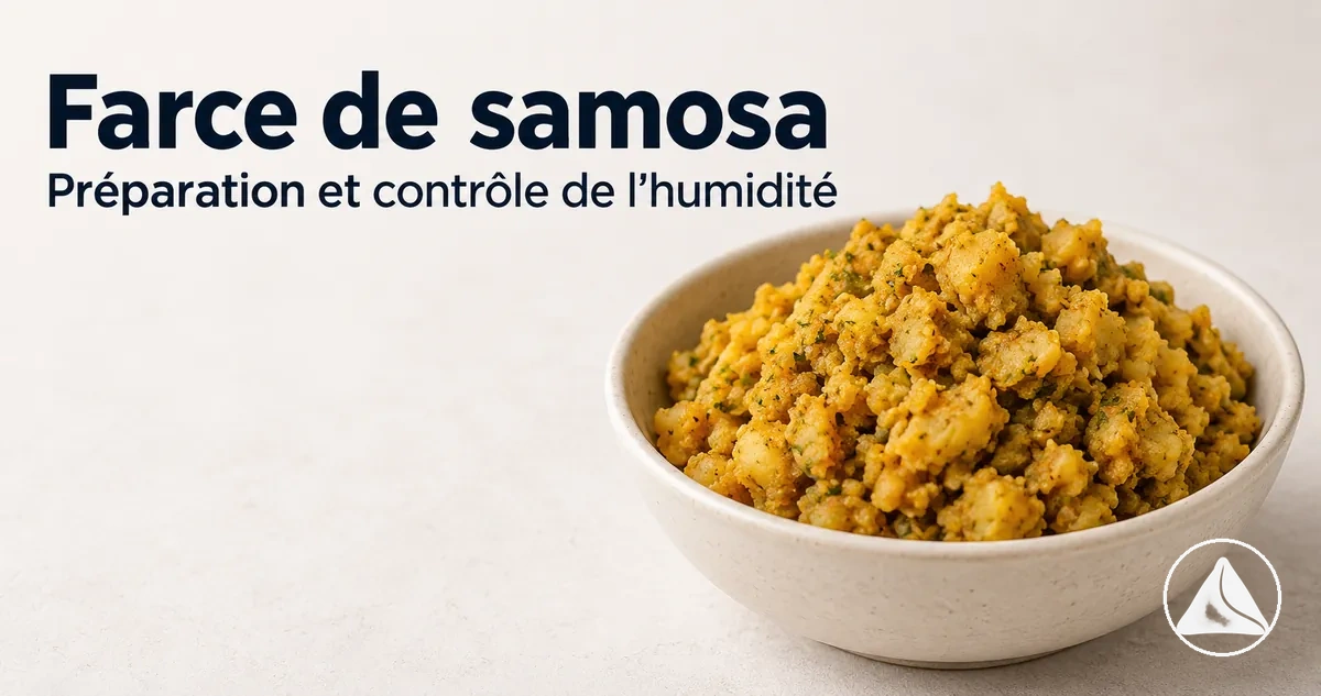 Farce de samosa préparée avec une texture sèche adaptée au pliage