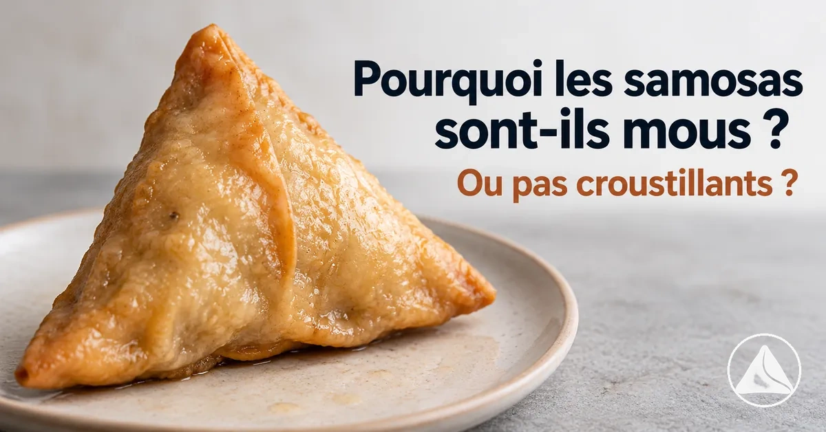 Pâte de samosa molle et humide avec une surface frite peu croustillante